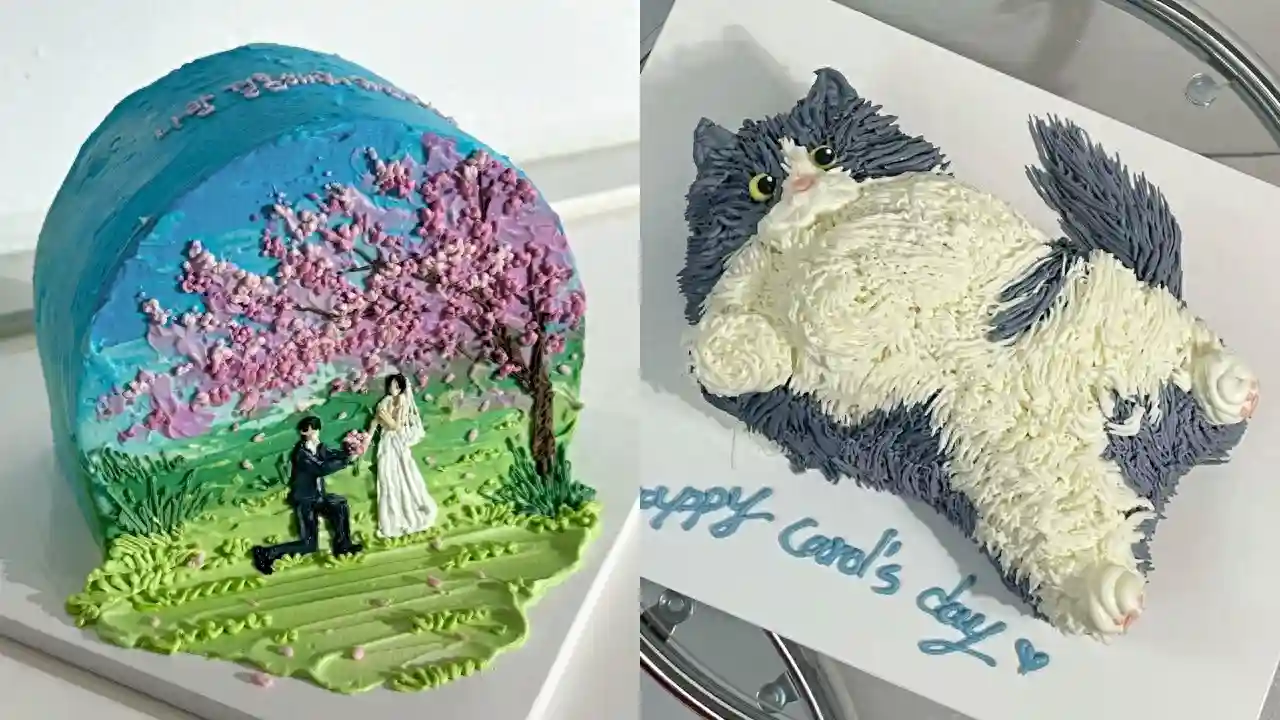 蛋糕堪比3D油画！美大毕业女生为"寻找幸福"开店，首创站立式蛋糕