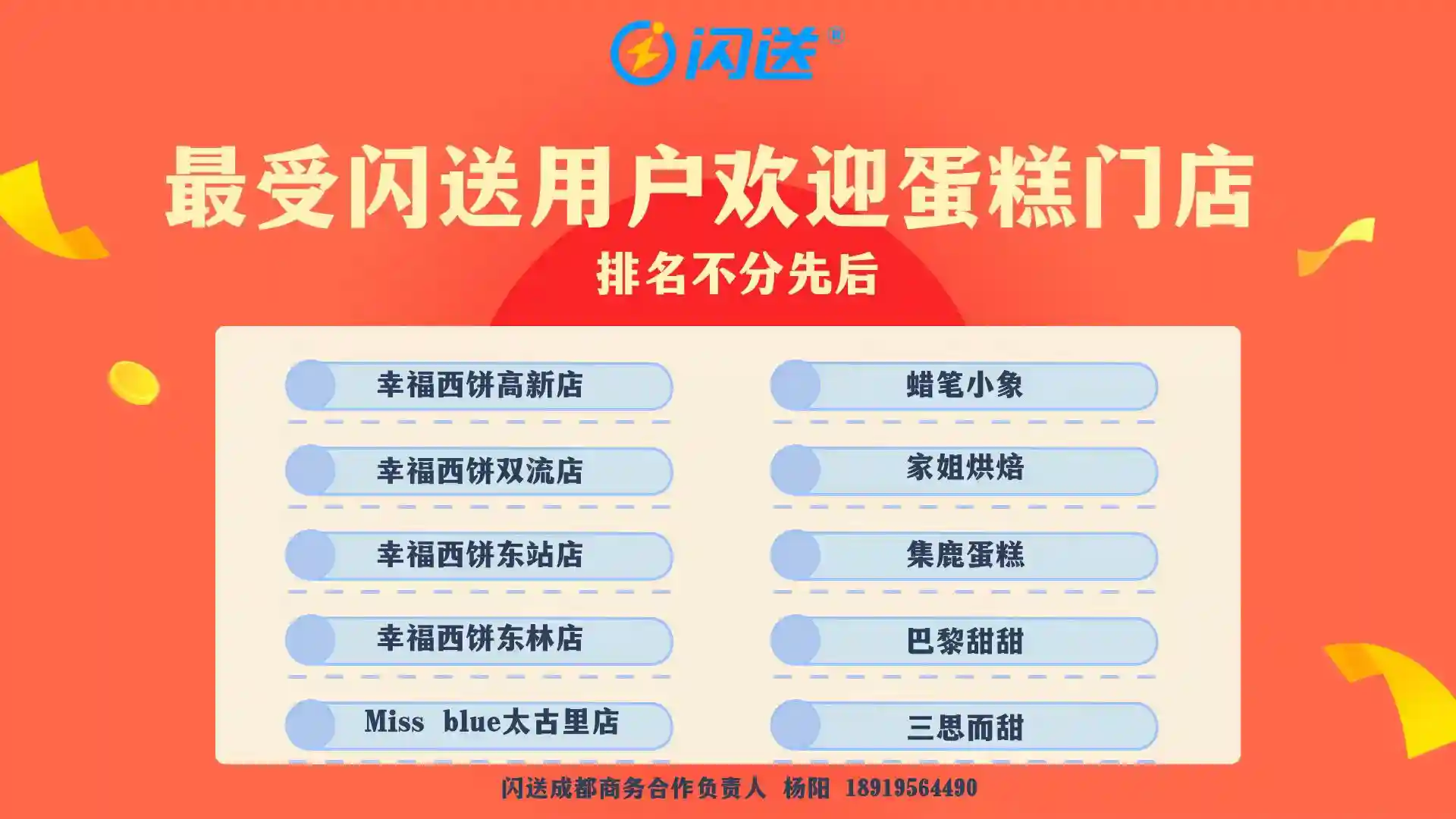闪送评选出最受成都用户欢迎的蛋糕店 这十家店铺榜上有名